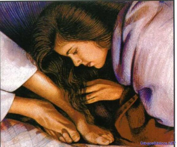 María Magdalena unge a Jesús