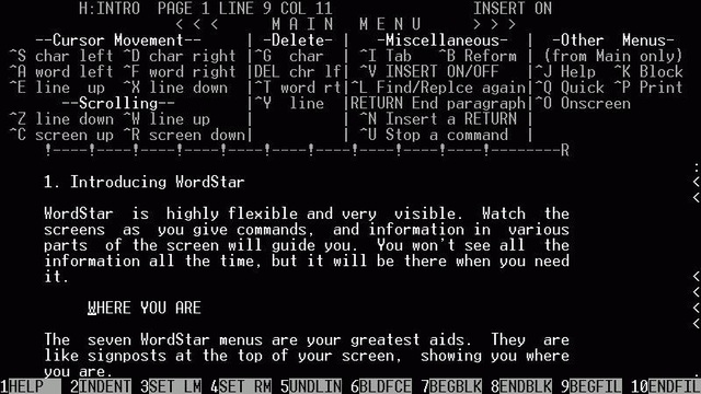 Nascono il primo foglio di calcolo e il processore Wordstar