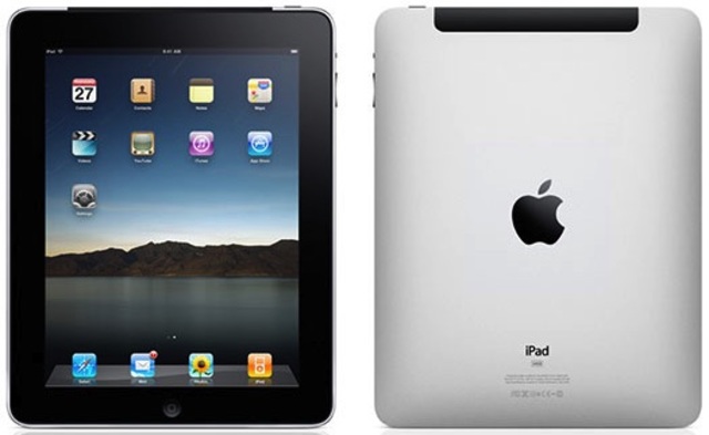The iPad, a touchscreen tablet media device is launched