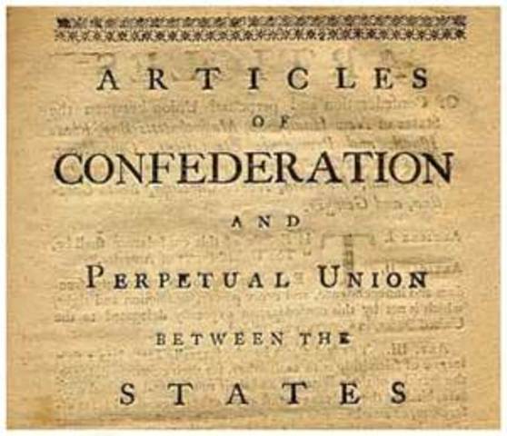 Adoption of the Articles of Confederation.