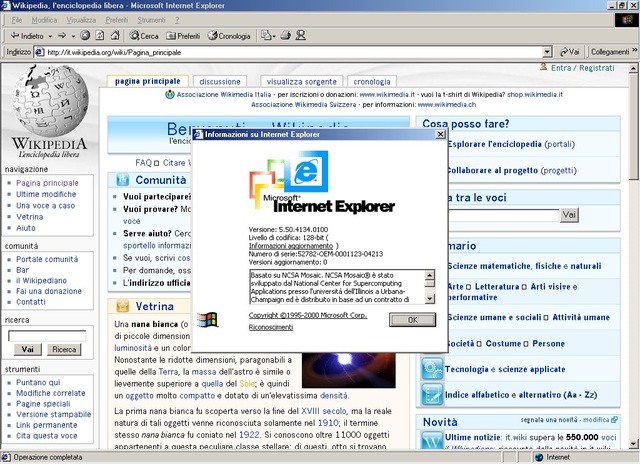 Esce MS Internet Explorer 5.0