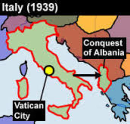 Italy invades Albania