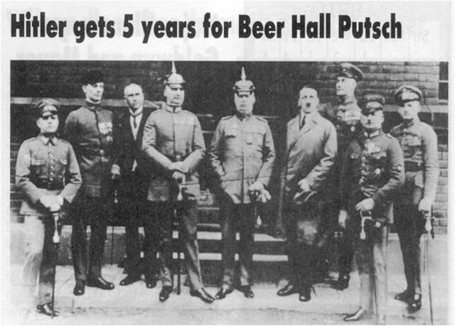 Hitler sentenced five years in prison for treason