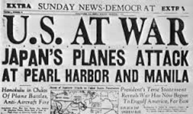 U.S. declares war on Japan