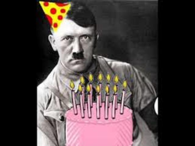 Hitler celebrates his 56th birthday in a bunker below the reich chancellery