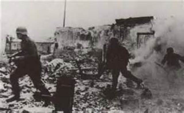 Germans surrender at Stalingrad