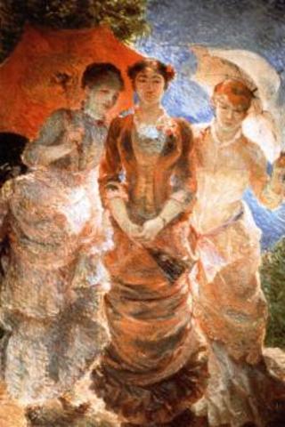 Three Ladies with Umbrellas- Marie Bracquemond
