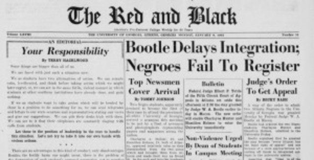 Admission of Charlayne Hunter & Hamilton Holmes into the University of Georgia