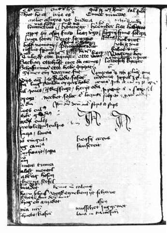 Rotenburgi János szójegyzéke a német imakönyvében