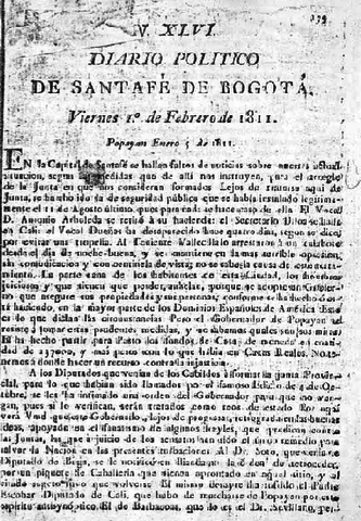 Última edición del Diario Político de Santa Fe de Bogotá.