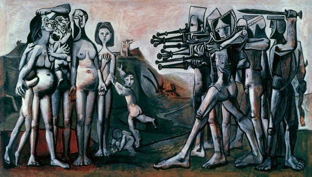 "Massacre in Korea," Pablo Picasso (Oil on Plywood)