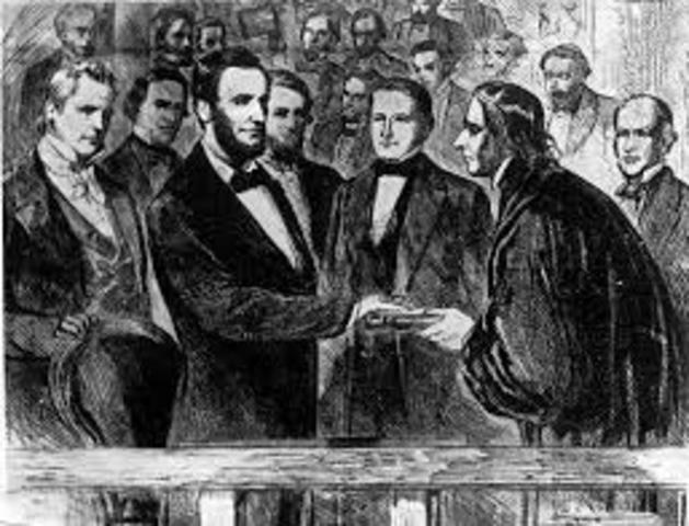 Lincoln inaugurated for first term