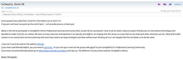 Sent another reminder email