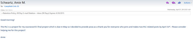 Pizza as a thank you!