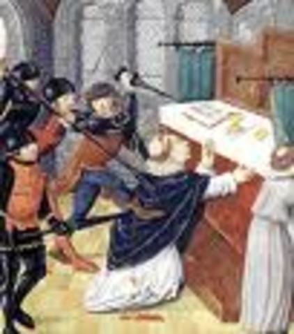 Thomas Becket, Archbishop of Canterbury, murdered.