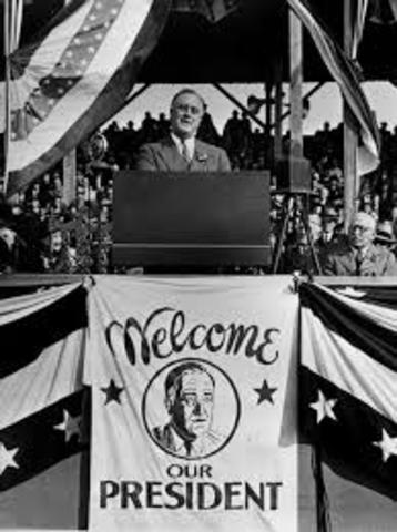 FDR is ected as president of the United States