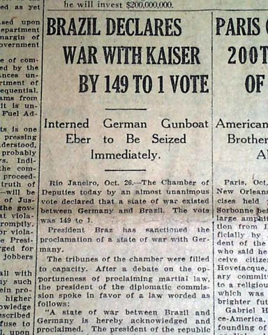 WWI Brazil Declares War on Germany