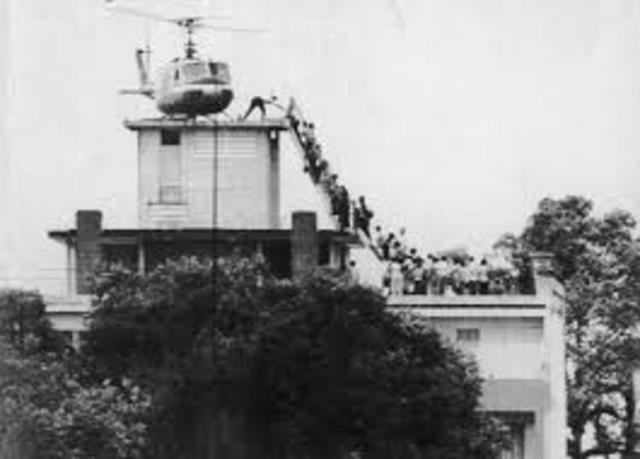 End of Vietnam War with the fall of Saigon