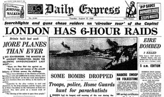 Germany begins bombing britain