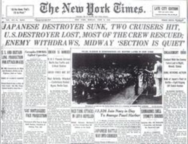 Allies defeat Japan in the Battle of Midway