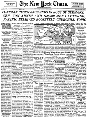 Axis troops surrender in North Africa