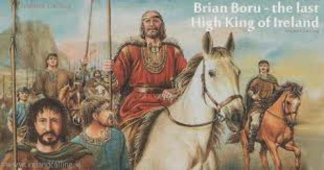 Brian Boru is last ever High King of Ireland
