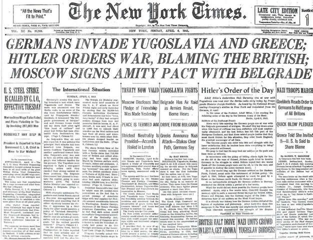 Yugoslavia falls to Germany