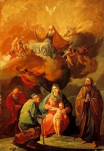 Goya's The Holy Family with Saint Joachim and Saint Anne Before the Eternal Glory (Painting)