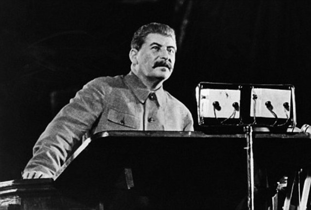 Stalin delivers speech
