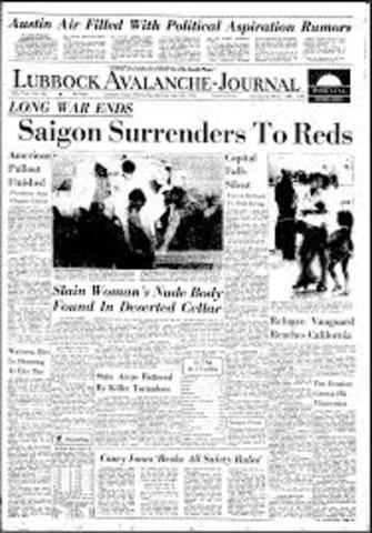 U.S. involvement in Vietnam War ends