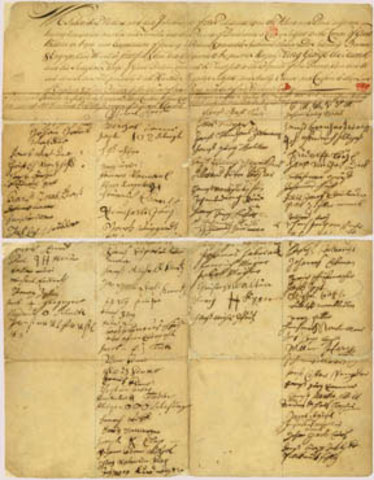 Oath of Alligence is taken by German Immigrants