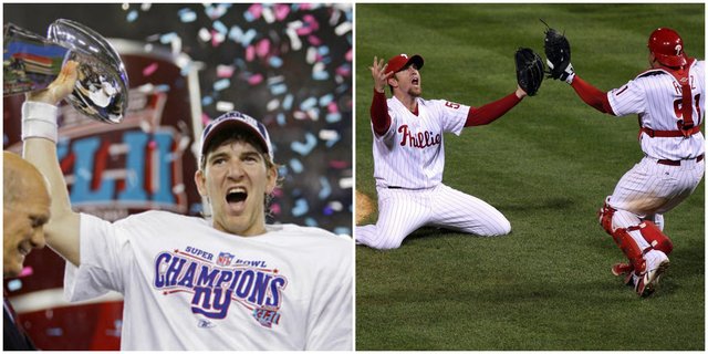Hace siete años que los phillies y los gigantes de nueva york ganaron sus campeonatos.