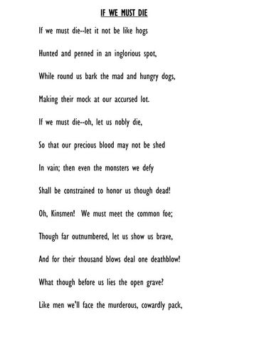 If We Must Die