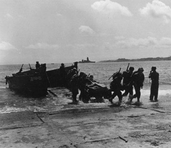 Arrival of first combat troops