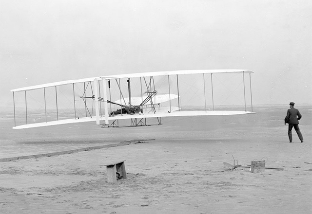 Wright Brothers launch first aircraft