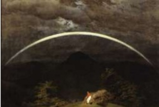 "Arcoiris en un paisaje de montañas"