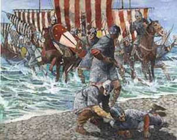 The Vikings raid along the Mediterranean coast