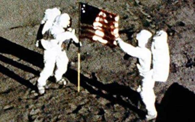 Apollo 11 lands on the moon