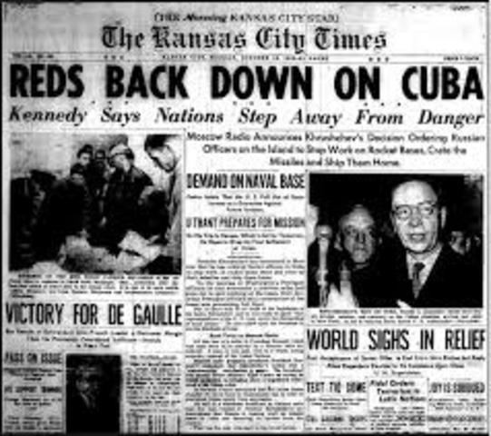 Kennedy found out that soviet ships carrying missiles were heading to cuba.