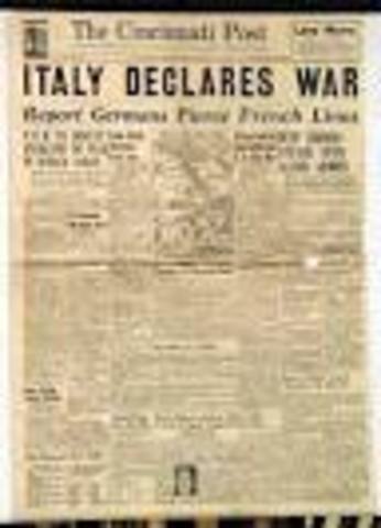 Italy Declares War on Germany