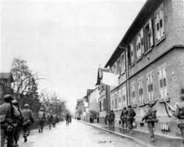 German forces in the Ruhr surrender.