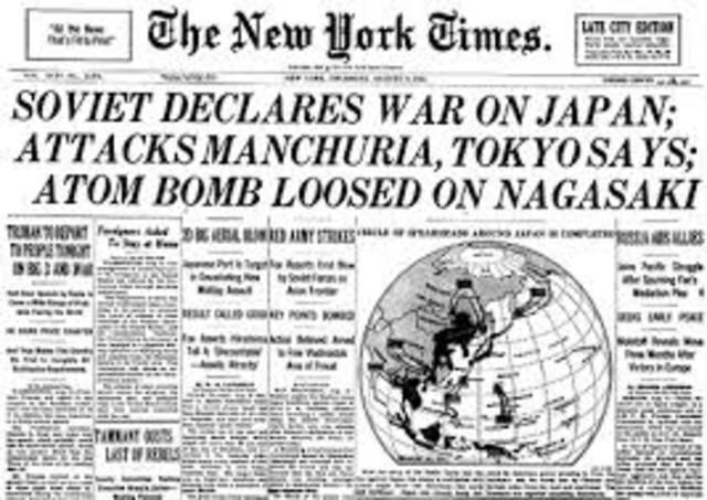 Soviets declares war on Japan