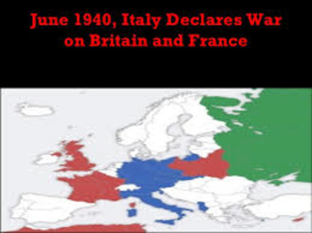 Italy declares war on Britian and France