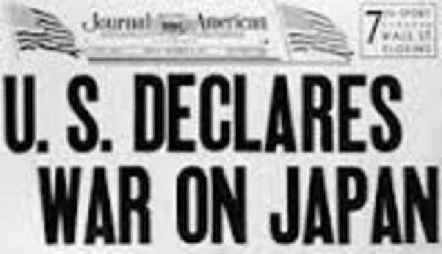 U.S. and Britian declare war on Japan