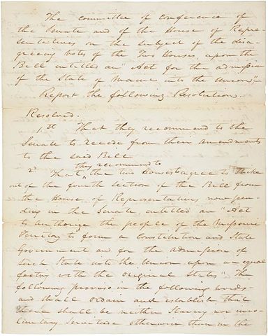 The Missouri Compromise of 1820