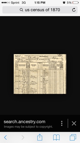 U.S CENSUS OF 1870
