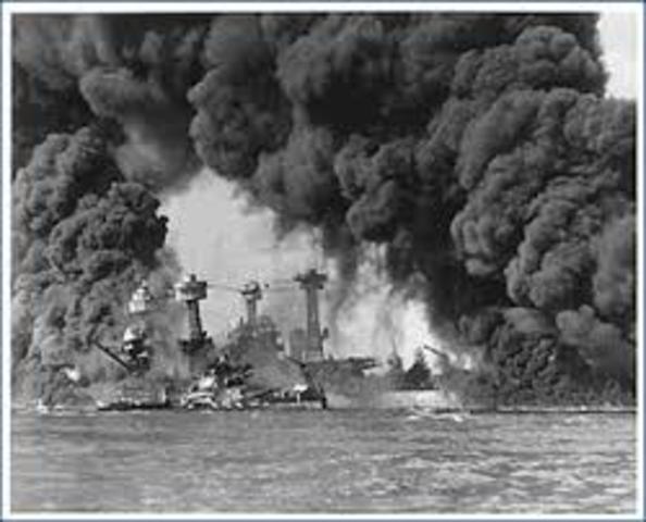 Japan bombs Pearl Harbor in the U.S.