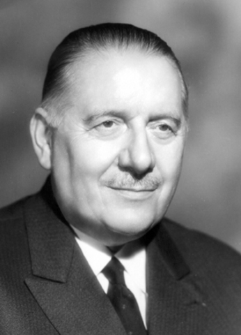 Ο κ. Alain Poher  Πρόεδρος του Ευρωπαϊκού Κοινοβουλίου.