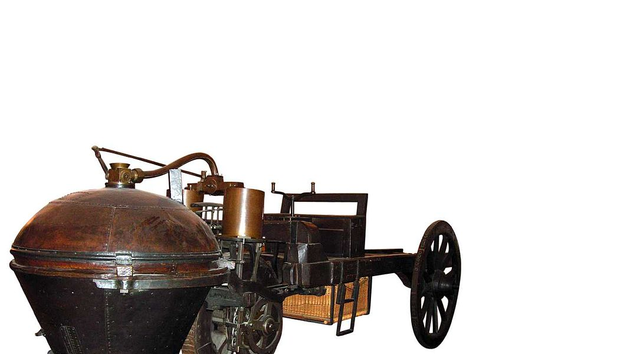 Automóvil de vapor de Cugnot, versión de 1771.