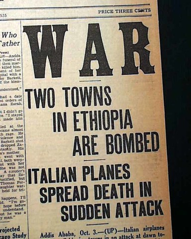 Mussolini invades Ethiopia